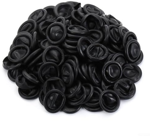 Fingerlinge, 100 Stück Gummi-Latex-Fingerabdeckungen schützen Fingerhüllen, antistatisch und wasserdicht, Einweg-Fingerhandschuhe für Lehrer und Bio-Pharmaindustrie (schwarz)