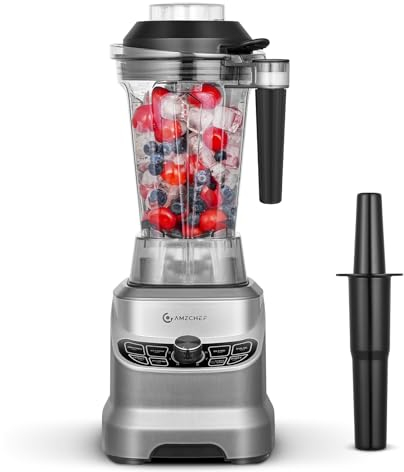 AMZCHEF Batidora de Vaso con 8 Velocidades Seleccionables | Batidora profesional hosteleria 1800W | 1.85 Litros Licuadoras para Zumos y Batidos, Smoothies, Frutas Congeladas, Pica Hielo