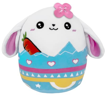20cm Easter Bunny Plushies Toy,Easter Eggs Bunny Teddy Plush Squishies,Easter Bunny Basket Stuffers Girls,Cute Rabbit Plush Stuffed Bunny Doll Toys for Kids Easter Baskets Toys Gifts Home Decoration