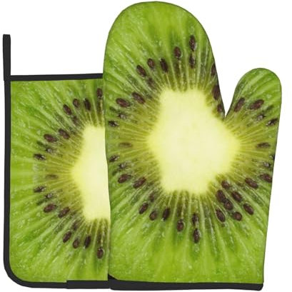 Kiwi Slice Ofenhandschuhe und Topflappen. Hitzebeständig und wasserdicht, dick und langlebig. Zum Kochen, Backen und Grillen.
