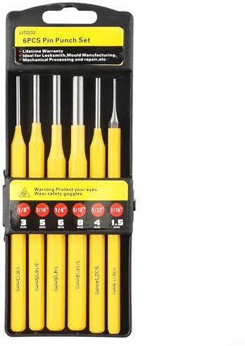 EXTRWORY Punch And Chisel Set,Center Punch Kit,Chisel Cone Punch Cylinder Punch,Center Punch Chisel Woodworking Drill Chisel