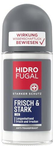 Hidrofugal MEN FRISCH & STARK Roll-on, starker Antitranspirant Schutz mit erfrischendem Duft, langanhaltendes Deo für Männer ohne Ethylalkohol (50 ml)