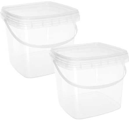 SEWOART 2stücke Wassereimer Mit Deckel Und Griff Aus Kunststoff Tragbar Und Multifunktional Für Wasser Farbe Und Aufbewahrung Leicht Zu Reinigen Und Robust
