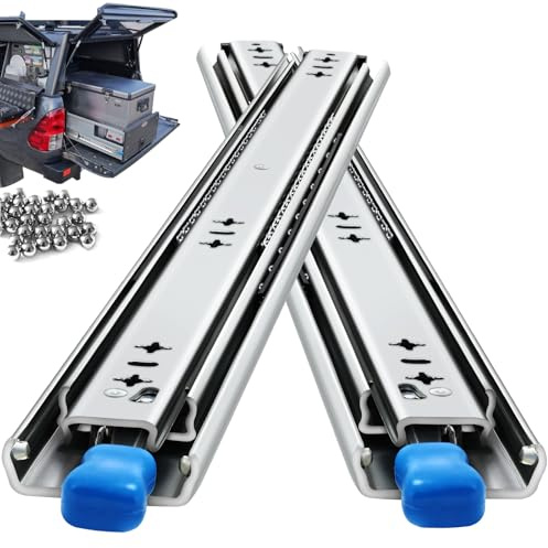 with Lock Heavy Duty Drawer Slides 12 14 16 18 20 22 24 26 28 30 32 34 36 40 44 48 52 56 60 Inch 500 Lbs Side Mount Full Extension Ball (Load:250 lb (with Lock) -W:53mm, 12 Inch)