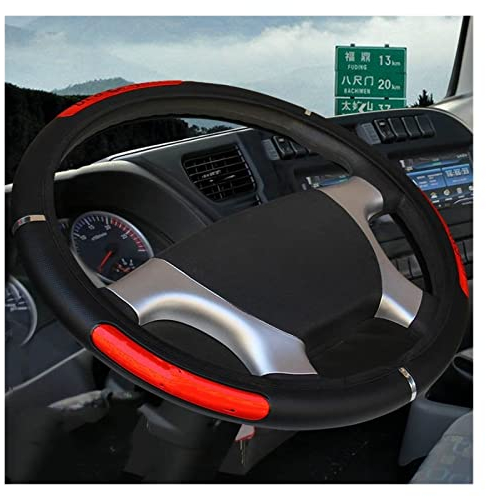 DZSMACHENGSM Lenkradbezug Auto Auto-LKW-Lenkradabdeckung Aus PU-Leder Mit Prägung Für Auto-Durchmesser 36 38 40 42 45 47 50 cm 7 Größen Zur Auswahl Lenkradhüllen(Größe:50CM)