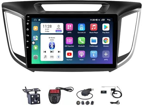 HYNMSM para C-reta ix25 2015-2018 Android 12 CarPlay Android Auto Receptor estéreo para automóvil Pantalla táctil de 9 Pulgadas con navegación GPS 4G WiFi FM Am SWC Cámara de Respaldo Bluetooth (Col