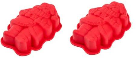Hoement Lot De 2 Moules De Cuisson En Silicone Motif Dessin Animé De Noël Antiadhésifs Lavables Lave-vaisselle Pour La Cuisson De Biscuits Et De Gâteaux Couleur Aléatoire