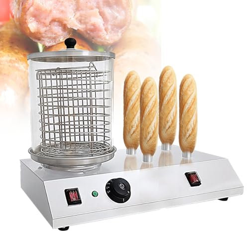 Commercial Hot Dog & Bun Warmer Machine, Stainless Steel Toaster for Grocery Store & Retail, Electric Sausage Bread Warming Appliance