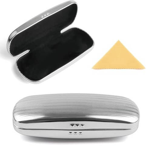 EZESO Hardcase Brillenetui, Tragbares Aluminium-Brillenetui,Leichte Kurzsichtigkeit Svchützende Brillenetuis für Männer und Frauen