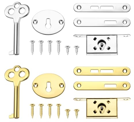 sourcing map Vintage Full Mortise Mini Locks with Key Set of 2, Zinc Alloy Mini Lock Jewelry Box Lock Replacement Box Lock for Cedar Box, Wine Box & Cabinet, Bronze