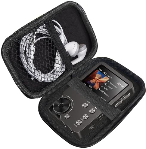Blueshaweu MP3 Player Tasche Kompatibel für MECHEN MP3-Player M30- Schutzhülle mit Platz für Ohrhörer, USB-Kabel & Speicherkarte – Kompatibel mit MECHEN M30 Hi Res MP3 Player (schwarz)