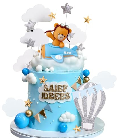 JeVenis Hot Air Balloons Airplane Cake Decoration Plane Cake Topper