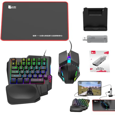 Kabelgebundene Spieltastatur und Mäuse, mechanische und Mäuse, ergonomisches Halbhand-Konverter-Set zum Tippen, Programmieren von Esports