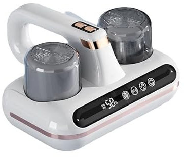 Aspirapolvere senza fili con sensore acaro della polvere e indicatore LED intelligente, 1000 W, con luce UV, rimuove il 99,9% degli allergeni, per materassi, divani, 3 elementi (bianco)