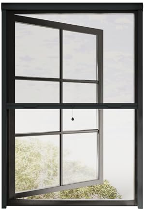 Cocoon Fliegengitter Fenster 120 x 150, Insektenschutzrollo mit Kasette Kürzbar, Mückennetz Fenster Einfache Montage - Rahmen in Anthrazit
