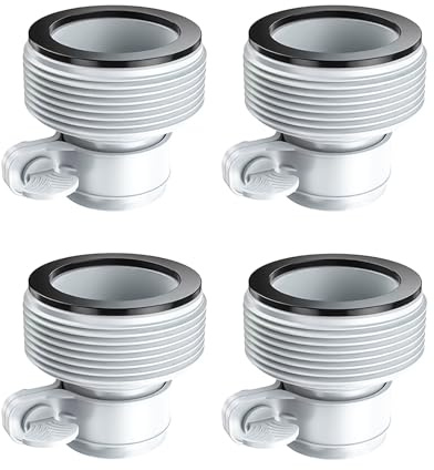 LUMOOM Lot de 4 adaptateurs de tuyau de piscine - Adaptateur de conversion pour tuyau de piscine de 1,5/1,25 - Type B - Pour piscine Intex