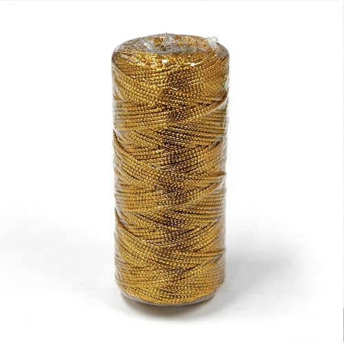 100M/328 Feet Gold String Twine for Crafts Decorative Metallic Bakers String Bakers Twine Glitter Gold Cord for Crafting Decorative Wrapping for DIY Crafts Presents Gift Wrapping