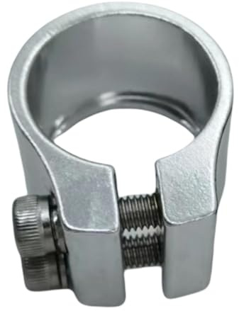 Qianly Abrazadera de Tija de Sillín Abrazadera de Bici Fijador de Poste Pieza de Recambio de Aluminio Resistente a La Corrosión Adecuado para Entrenamientos, Plata