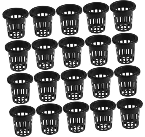 GARIOUANS 50 Pezzi Vasi a Rete per Crescita Indoor e Outdoor, Tazze Rotonde in Rete da 50mm Resistenti alla Corrosione, Leggeri e Durevoli per Piante Idroponiche e Ortaggi