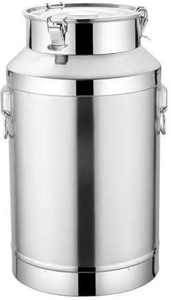 LuysmengEU Olla for Caldo - Lechera de Acero Inoxidable 304, Cubo for almacenar líquidos, a Prueba de derrames, con asa y Tapa sellada for café, harina, Cereales, arroz, Aceite y Vino.(100L)