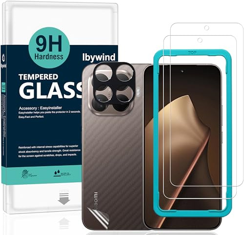 Ibywind Skärmskydd för Xiaomi 15T Pro 5G,2-pack Härdat Glas med 9H Hårdhet och Kameralinsskydd,med Installationsram,Fingeravtrycksstöd,Inga bubblor,Reptålig och Krossäker