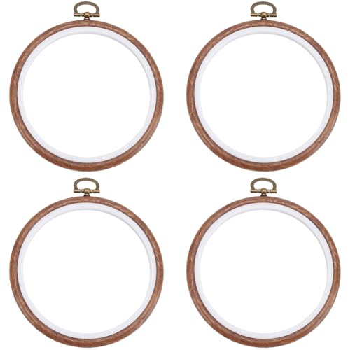 SOFPLATE 4 4,35 cm rund broderiram, plastsömnadsring, liten cirkel, ihålig, träringar, imitation, korsstygn för broderi, sömnad, tyg, hantverk, verktyg, tillbehör