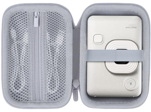 Lebakort Dur Étui Housse Cas Compatible avec Fujifilm Instax Mini Liplay/Liplay+ Appareil Photo Numérique Instantané Hybride et Imprimante Photo (Gris)