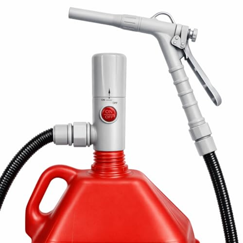 Elektrische Kraftstoffpumpe, anngrowy 3.2 GPM (12 L/min) Batteriebetriebene Flüssigkeitstransferpumpe Benzinpumpe, Tragbare Siphon Pumpe mit Schlauch & Durchflussregelung für Benzin Diesel Öl