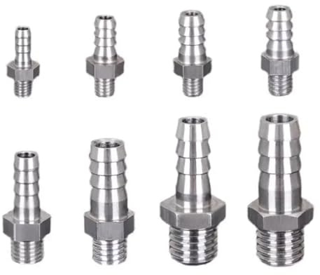 IDGTTLDF 3mm 4mm 5mm 6mm 8mm 10mm 12mm Hose M4 M5 M6 Male Thread Stainless Steel High Pressure Pipe Fitting(M6x1 to 4mm 2pcs) IDGTTLDF