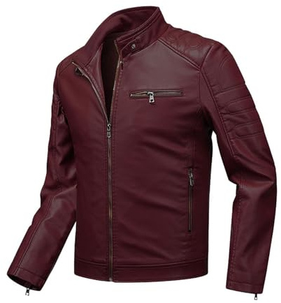 PU-läderjackor för män dragkedja herrjacka långärmad rockar höst pullover vinter varm rock full dragkedja stående krage ytterkläder herrtröjor, Gul #1, 4XL