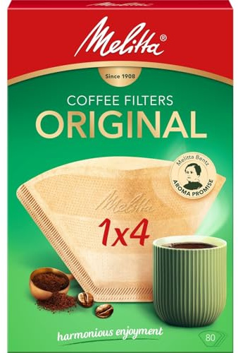 MELITTA - Filtre à Café 1x4 Brun | Savoureux goût de café | Idéal pour un café onctueux à la maison | la boite de 80 | LOT DE 4