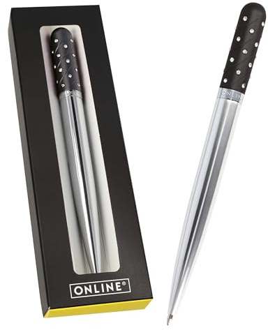Online Crystal Pen Kugelschreiber Black I mit funkelnden Strass-Steinen in Schwarz, eleganter Stift in Geschenkbox, mit internationale Großraummine, schwarzschreibend, Geschenkidee