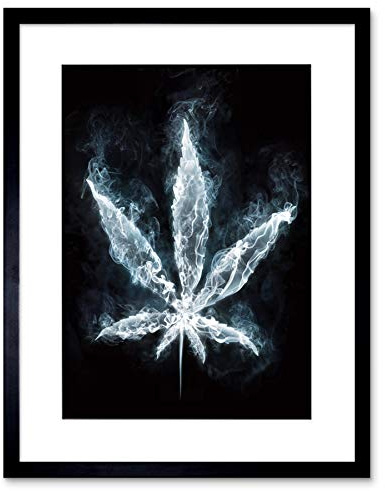 The Art Stop PAINTING ILLUSTRATION COOL WEED MARIJUANA SMOKE LEAF FRAMED PRINT F12X4715