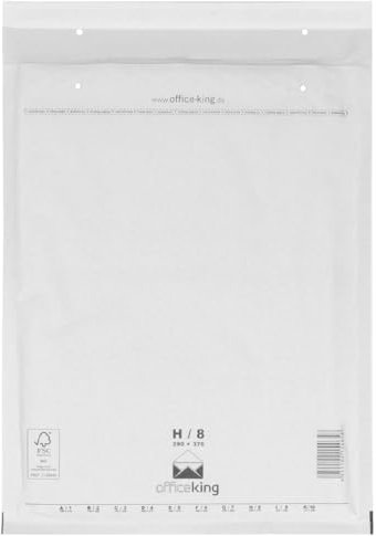 OfficeKing Luftpolstertaschen reißfest 50 Stk Weiss H/8 | 290 x 370mm DIN B4 Luftpolsterumschlag Luftpolsterversandtaschen Luftpolsterversandumschläge