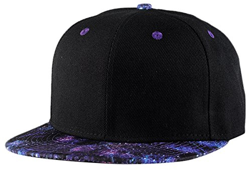 Aivtalk Hiphop Baseball Cap Kappe Mütze Schwarz Snapback Stern Muster Baseballmütze Hut with Adjustable Strap