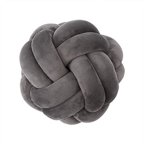 FLORAVOGUE Knoten-Kissen, als Plüsch-Spielzeug oder Heimdekoration geeignet, Slivergray, 9 in
