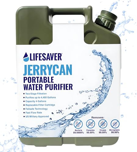 LifeSaver® Jerrycan | Water Purifier - up to 20,000 Litres | Camping, Overlanding, Vanlife, Caravanning & Emergency Preparedness (Green)