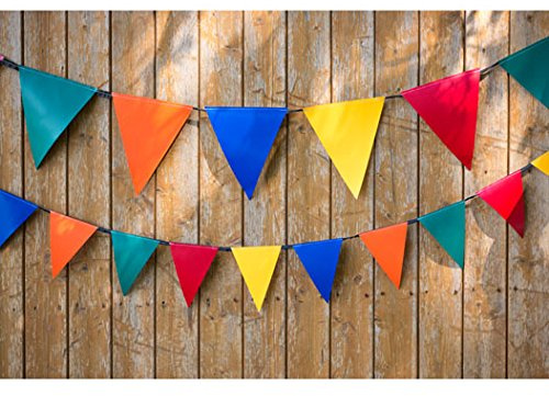 Wimpelkette Girlande NEU wetterfestem PVC MINI, 3m Manufaktur Martinshof Wimpel Girlande Bunte Wimpelkette, farbenfrohe Wimpeln Party für Draußen