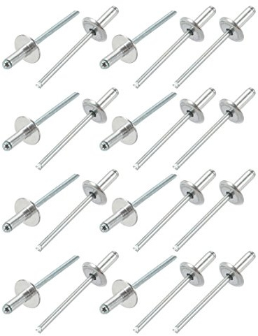 Sourcingmap – 20 pcs 4 mm x 10 mm de aluminio extremo abierto brida grande remaches ciegos