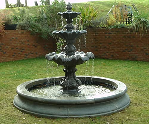 3 TIER WINDSOR FOUNTAIN, MEDIUM CAMBRIDGE POOL SURROUND STONE GARDEN FEATURE