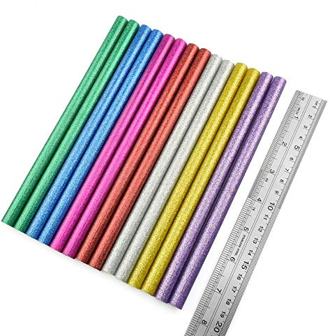 FMN-DJU, 14 Stück Heißklebe-Sticks, bunt, ungiftig, 11 x 200 mm, Klebestifte für elektrische Klebepistole, DIY Kunst Handwerk, Spielzeug Reparatur Werkzeug, 11mm, 200 mm