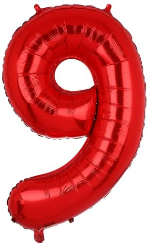 100 CM Groß Rot Zahl 9 Folienballon Luftballon Folien Mylar Riese Helium Luftballons Geburtstag Party Deko Lieferungen