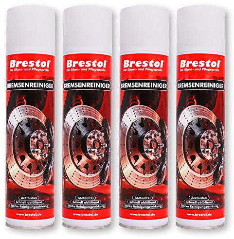 Brestol BREMSENREINIGER 4X 400 ml (7579.2) - Bremsscheibenreiniger Bremssattelreiniger Bremsbelagreiniger Bremsstaubentferner Bremsklotzreiniger Acetonfrei