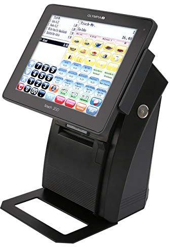 Olympia - Programmierbare Registrierkasse mit 3 Jahre TSE Lizenz und Android Betriebssystem in schwarz | Olympia Touch 200 Registrierkasse Kleinunternehmer | frei programmierbar