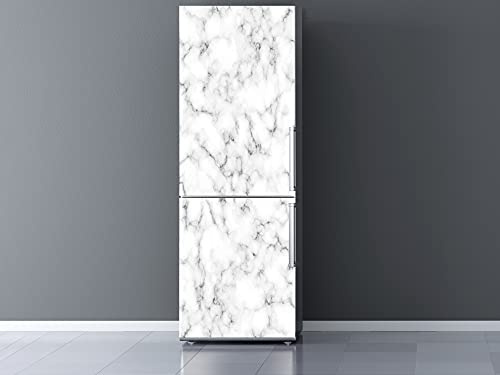Oedim Vinilo Frigorífico Mármol Blanco y Negro 185x70cm | Adhesivo Resistente | Pegatinas de Nevera Económicas y Elegantes | Vinilo Nevera