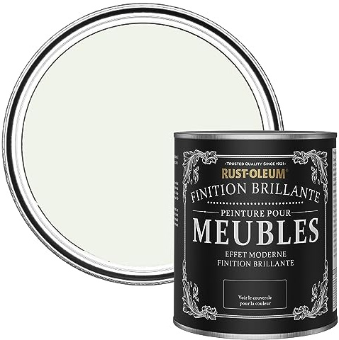 Rust-Oleum Peinture Blanche pour Meubles, Finition Brillante - Mousse de Lait 750ml
