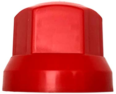 MelTruck Radmutterkappen Schutz Abdeckung Ø32 mm für Schrauben für LKW (10, Rot, Höhe: 41 mm)