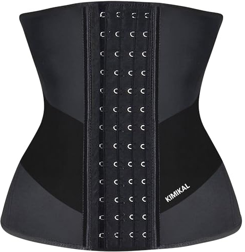 KIMIKAL Women Waist Trainer Corset Belt: Under Clothes Sport Tummy Control Long Torso Shapewear Black