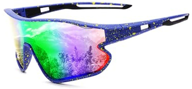 Pro Acme barn ungdom baseballsolglasögon lätta TR90 Frame UV400 sport cykling skuggor solglasögon för pojkar flickor, C2-blå/grön spegel
