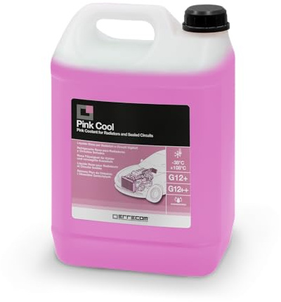 ERRECOM Pink Cool, Liquide de Radiateur Rose Concentré, antigel G12+, G12 ++ avec Paquet d'inhibiteurs Si-OAT 100% silanisé, 5 litres